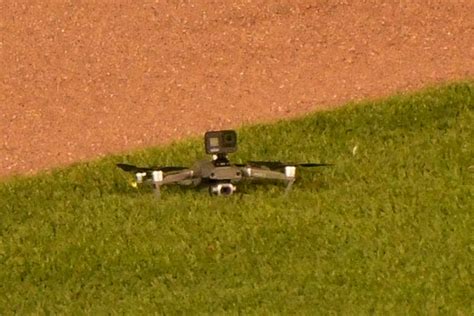 drone lands  outfield  chicagos wrigley field delays game