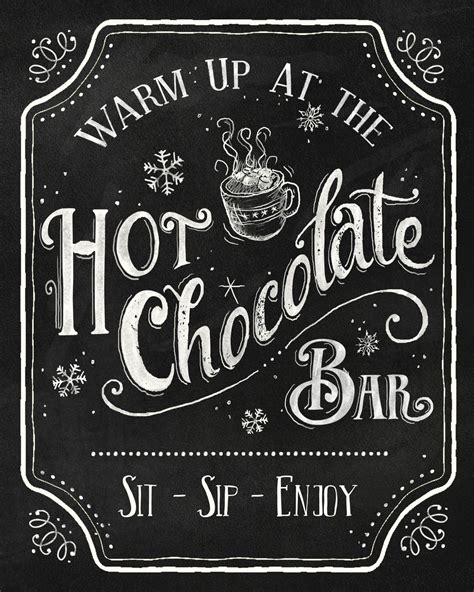 hot cocoa bar sign  printable