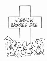 Jesus Coloring Cross Loves Pages Printable Rose Died Color Print Drawing School Sunday Pencil Easter Simple Sheets Printables Crosses Cool sketch template