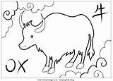 Ox Coloring Year Colouring Chinese Pages Kids Printable Cute So Choose Board Activityvillage 16kb 233px sketch template