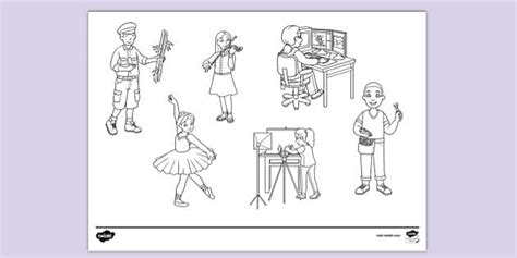 colouring page  occupations colouring sheets