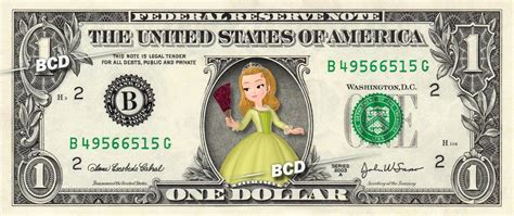 Princess Amber Sofia The First On Real Dollar Bill Disney