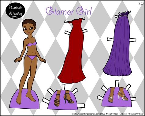 glamor girl printable paper doll paper thin personas