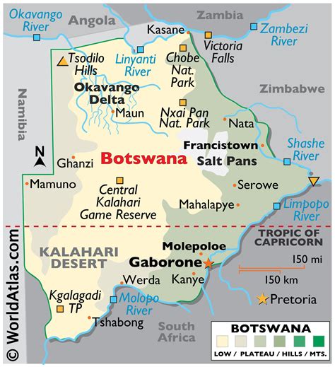 geography of botswana landforms world atlas