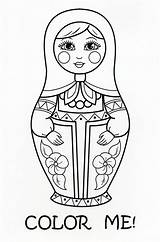 Matryoshka Russian Nesting Babuschka Riscos Postcard Saransk Diana Graciosos sketch template