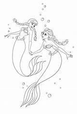 Elsa Anna Ariel Coloring Mermaid Pages Lineart Deviantart Paola Tosca Frozen Colouring Princess Kids Printable Sheets Mermaids Para Coloriage Disney sketch template