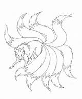 Nine Fox Tailed Tails sketch template