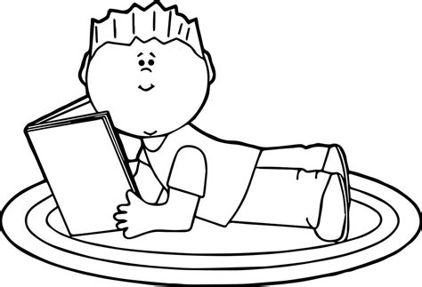 boy reading book coloring pages wecoloringpagecom
