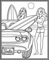Barbie Coloring Surfing Girls Topcoloringpages sketch template