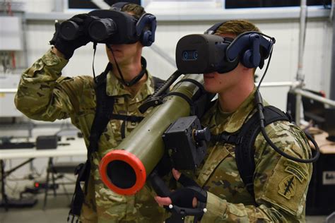u s soldiers uses virtual reality for training on weapons system to
