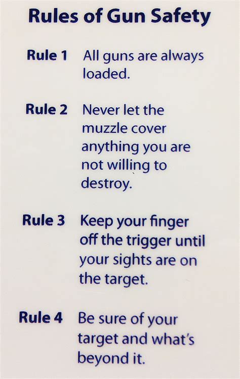 4 Rules Of Gun Safety Printable