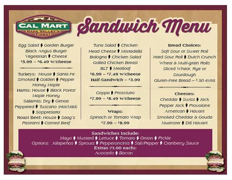 specialty sandwiches