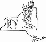 York Coloring Pages State Skyline Flag Mets Logo Rangers Printable Color Getcolorings Col Drawing sketch template