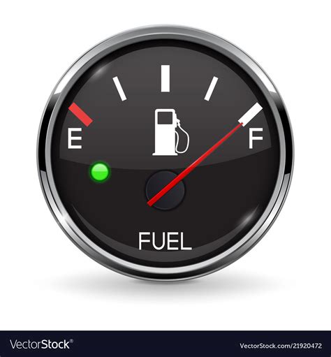 fuel gauge full tank  black car dashboard vector image