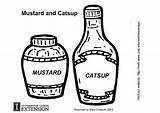 Mustard Coloring Catsup Pages Ketchup Large Template Edupics sketch template