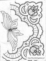 Embroidery Patterns Cutwork Butterfly Blackline Parchment Coloring Craft Vintage Needle Arts Ru Pages sketch template