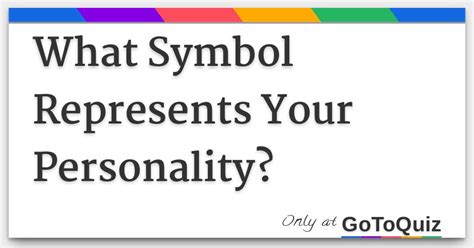 symbol represents  personality