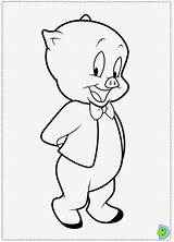 Porky Dibujos Coloring Cerdito Pig Gaguinho Porqui Chanchito Petunia Characters Kleurplaten Simpático Smurfs Kleurplaat sketch template