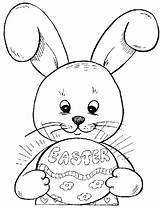 Easter Bunny Colouring Coloring Pages Color Kids Printable Print Sheets Rabbit Happy Eggs Outline Bunnies Cute sketch template