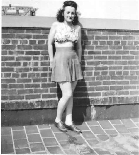 Vintage Photo Pretty Girl Posing On Rooftop 1940 S Etsy
