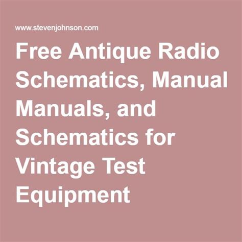 antique radio schematics manuals  schematics  vintage test equipment antique radio