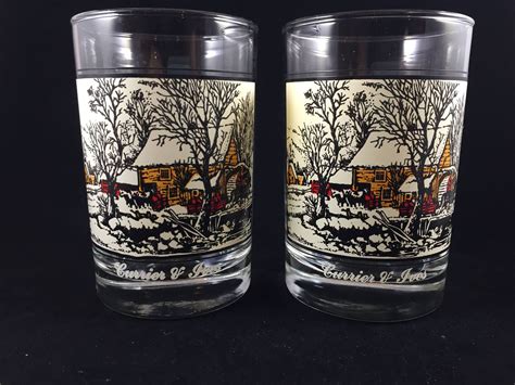 two 2 vintage arby s currier and ives collector s etsy