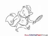 Loupe Colouring Detective Printable Coloring Sheet Title sketch template