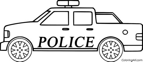 police pickup truck outline coloring page coloringall