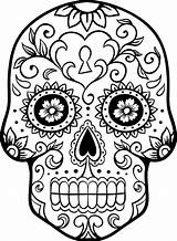 Muertos Dia Los Coloring Pages Skulls Printable Getcolorings Skull Dead sketch template