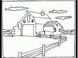 Farm Coloring Pages Scene Kids Sheets Dibujos Barn Farms Book Drawing Animals Choose Board sketch template