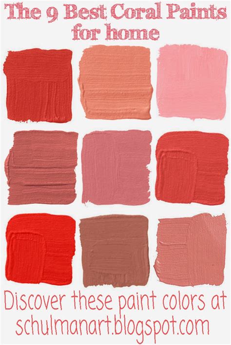 art blog   inspiration place    coral color paint shades