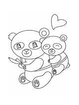 Coloring Panda Pages Animals Pandas Hugs sketch template