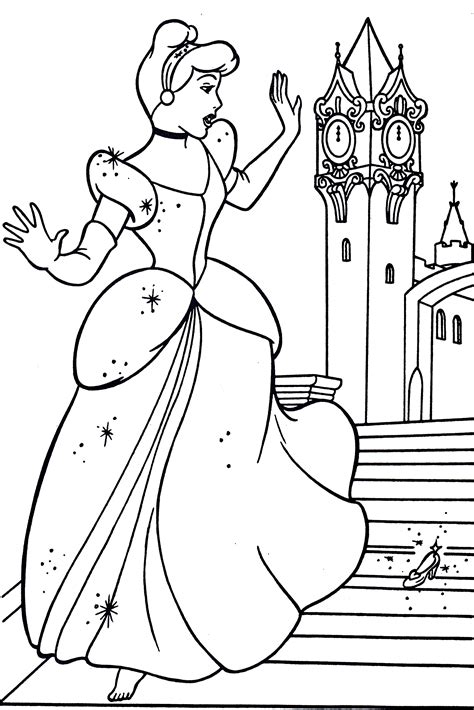 walt disney coloring pages princess cinderella walt disney