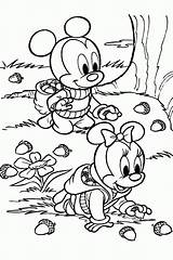 Fall Coloring Pages Kids Mickey Mouse Printable Minnie sketch template