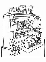 Orgel Meisje Meisjes Spelen Speelt Muziek Bestelcode sketch template