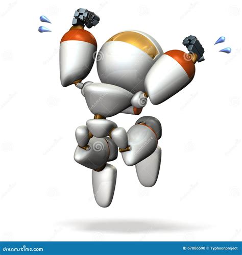 child robot  jumping stock illustration illustration  child