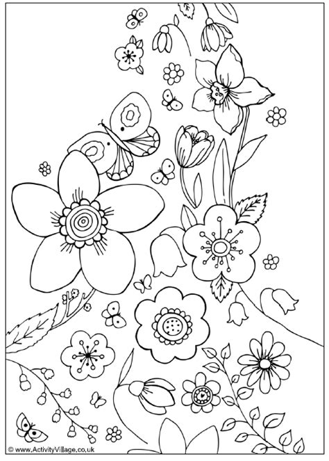 spring coloring pages coloringkidsorg