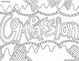 Coloring Word Pages Compassion Printable Color sketch template