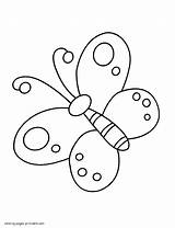Butterfly Coloring Pages Printable Simple Easy Toddlers Butterflies Preschoolers Drawing Colouring Cartoon Games Kids Preschool Print Flowers Sheets Worksheets Insect sketch template