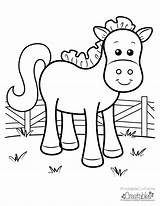 Coloring Horse Pages Cute Printable Farm Kids Animal Colouring Horses Animals Baby Creatables Easy Drawings Choose Printablecuttablecreatables Piggy Format Cuttable sketch template