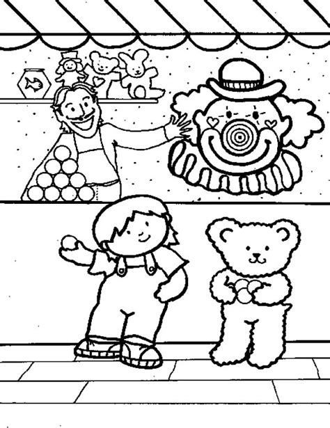 carnival games coloring pages  place  color