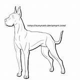 Coloring Dane Great Pages Dog Draw Lineart Library Clipart Comments Coloringhome sketch template