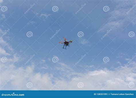 drone flying   sky stock image image  clouds