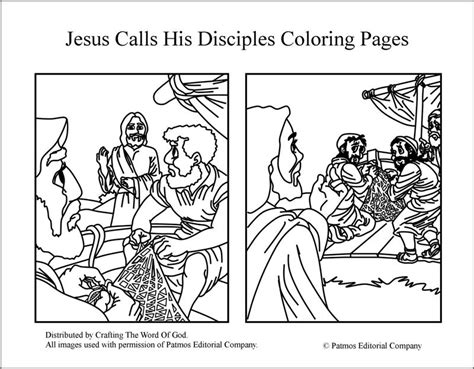 jesus calls  disciples coloring pages crafting  word  god