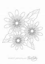 Coloring Flower Adult Pages Book Printable Flowers sketch template