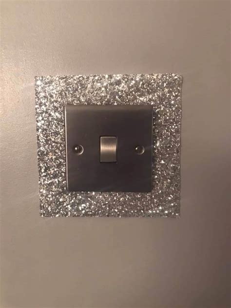 glitter light switch plate surround cover plastic backed etsy