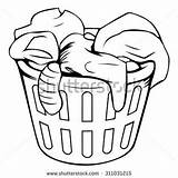 Laundry Basket Clothes Clipart Coloring Pages Cartoon Drawing Drawings Vector Hamper Clip Vectors Stock Washing Baskets Shutterstock Colouring Line Color sketch template