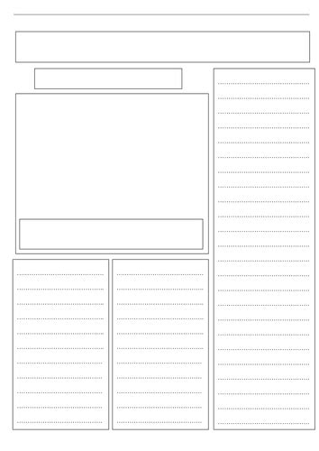 blank newspaper template  ljj teaching resources tes