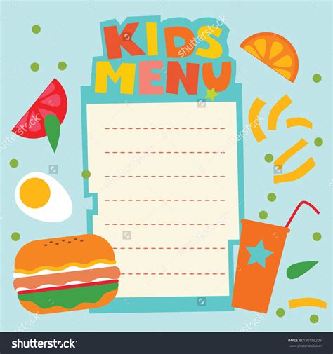 menu template  kids