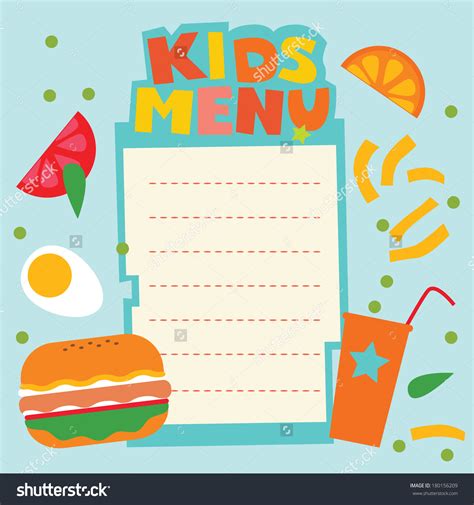 kids menu design menu template